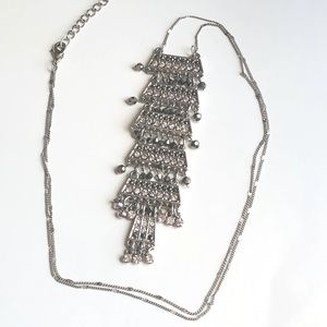 Long silver Necklace.💛👀💛